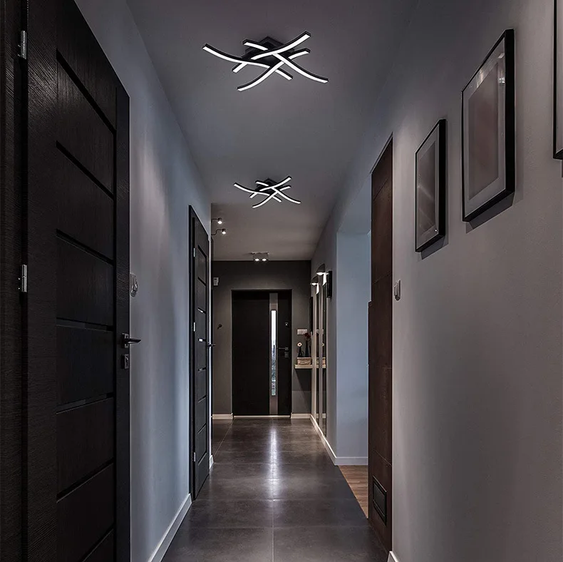 Black LED Quad Wave Ceiling Light