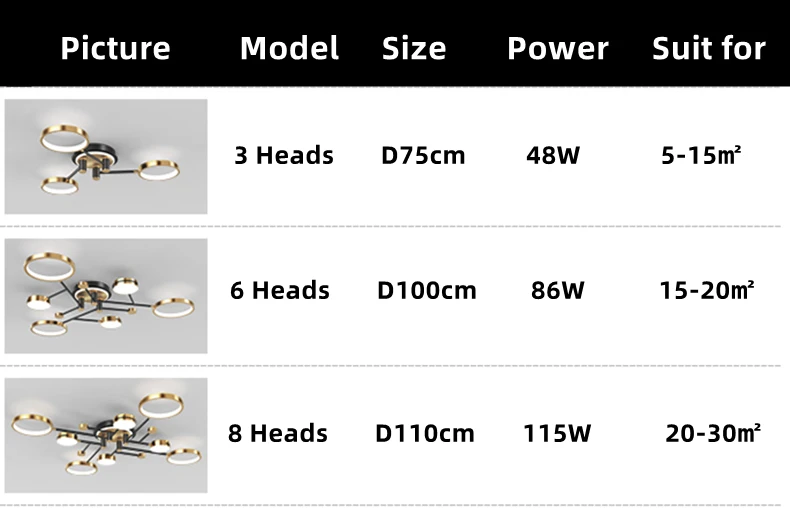 Modern Led Pendant Ceiling Chandelier Light Lighting For Living Dining Bedroom